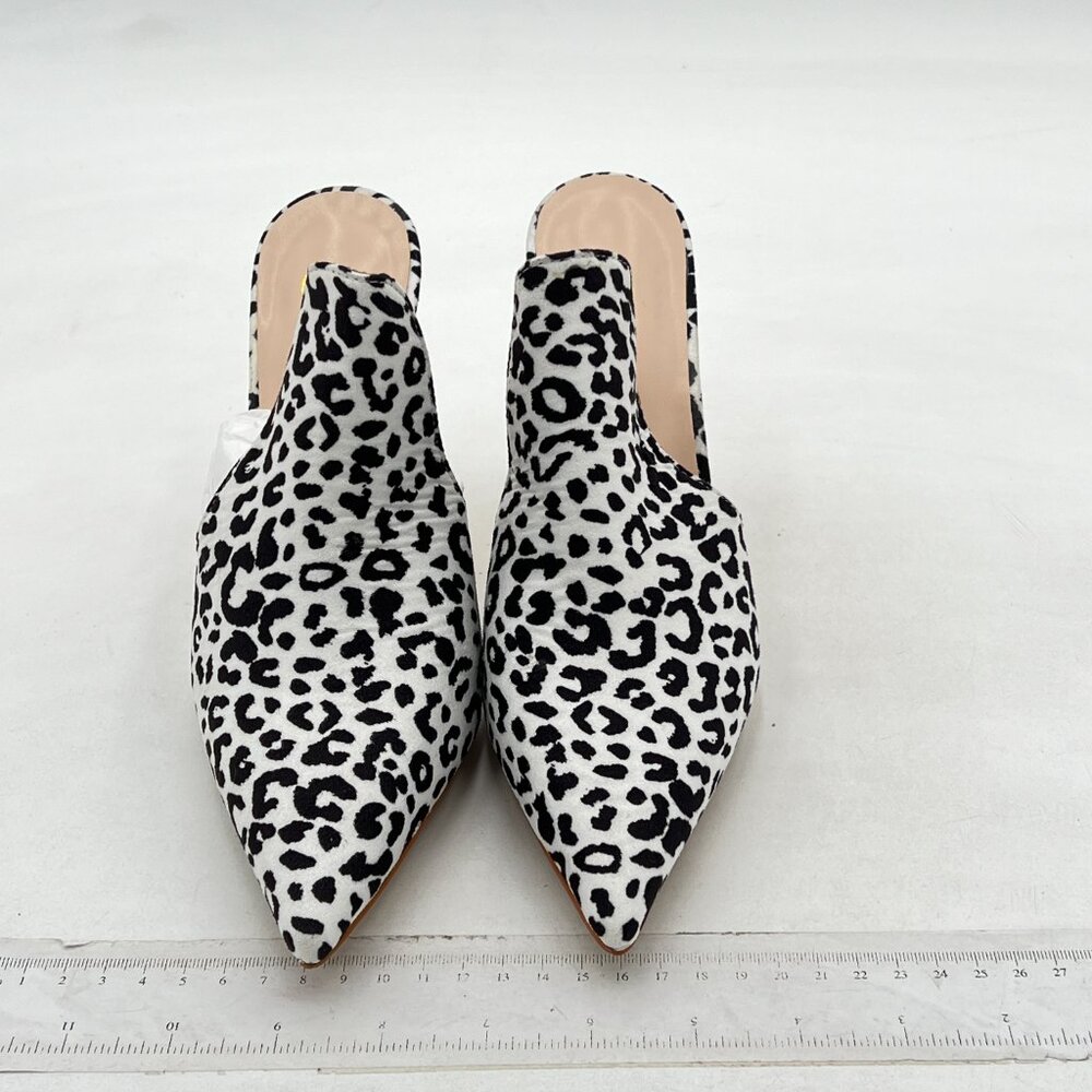 Fowt Leopard Print Side V Cut Backless Mules For … - image 3